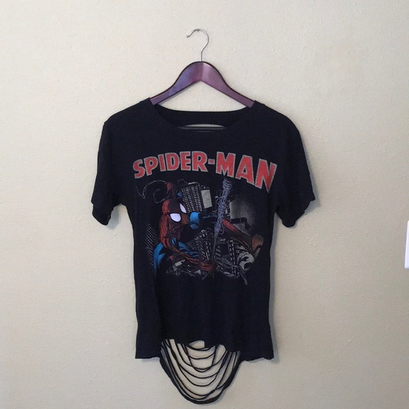 Hand ripped/distressed Spider Man shirt! - Picture 2 of 5